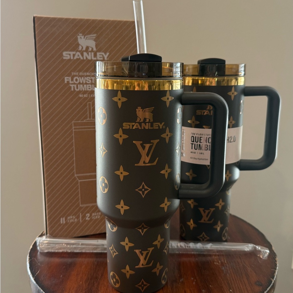 Stanley Brown and Gold Tumbler